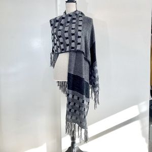 BCBGeneration Print Sweater Wrap Tassel Shawl